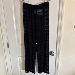 New Jordan Taylor Black Sheer Swim Cover Up Pants Sz Small Beach Resort Wear